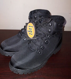 Lugz Womens Boots 8M Ballistic Nylon Lace Up Ankle BRITT Casual Black